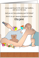 Pregnant Daughter In Law With Her Toddlers Birthday Custom card
