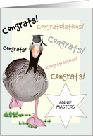 Many Congratulations Graduation Graduate Cap On Goose Custom card