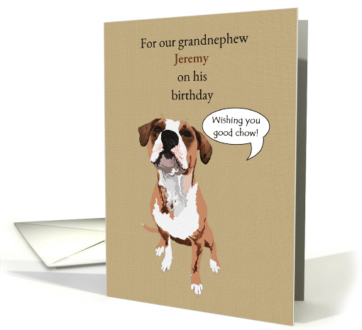 Grandnephew Birthday Boxer With Good Chow Wishes Custom card (1738182)