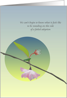 Failed Adoption Lone Flower and Leaves on Twig Encouragement card