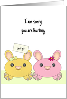 Sorry You Are Hurting Sympathy For Female Child Soft Toys Together card