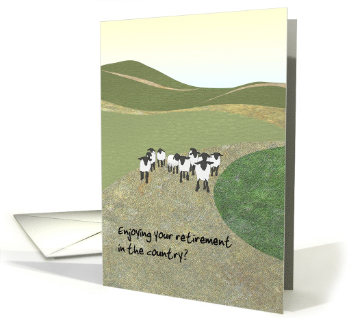 Retirement New Life In Countryside Sheep Walking Along Road card