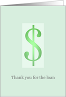 Thank You For The Cash Loan Dollar Sign In Translucent Green card