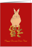 Happy Chinese New Year Of The Rabbit Profile Of A Rabbit card