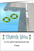 Christmas For Pool Maintenance Man Holiday Wreath Floats In Water card