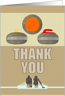 Curling Stones And Players Thank You card