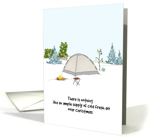 Christmas For Outdoor Loving Camper Tent In Snow Covered... (1752668)