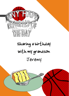Sharing Birthday With Teenager Grandson Basketball And Cake
