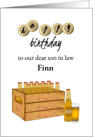Birthday Son In Law Bottle Tops Wooden Crate Of Beer Stay Hydrated card
