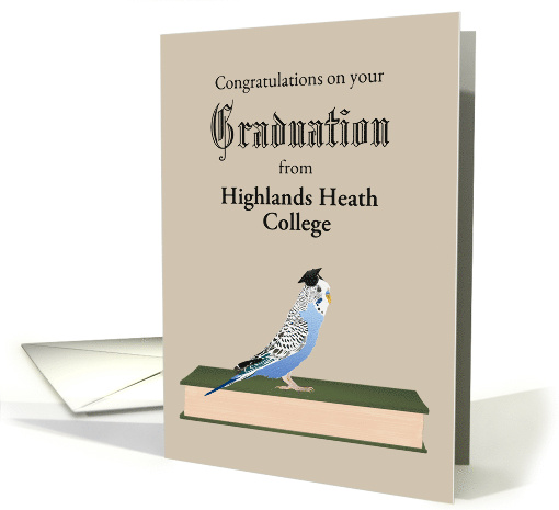 Blue Parakeet Wearing Graduate Cap Custom Graduation card (1754828)