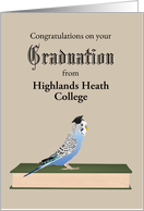Blue Parakeet Wearing Graduate Cap Custom Graduation card