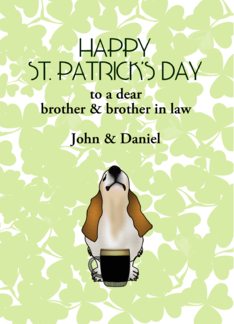 St Patrick's Day Basset Hound With Mug Of Stout