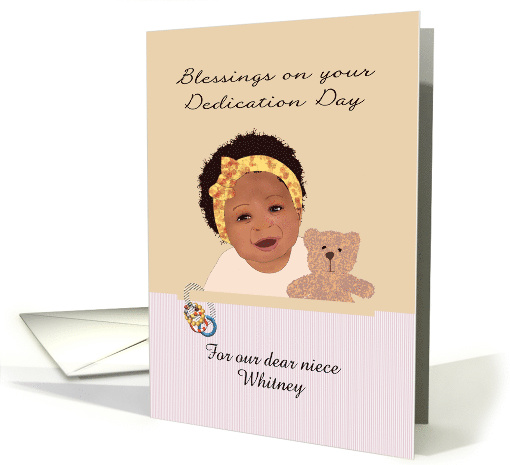 African American Baby Girl And Teddy Bear Dedication Day... (1757980)