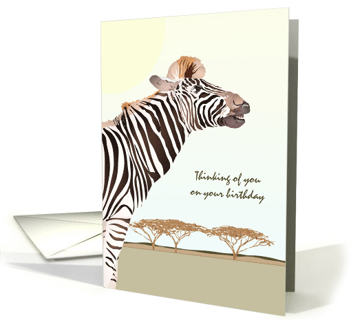 Birthday Zebra Out On Open Plains Looking Toward The Sky card