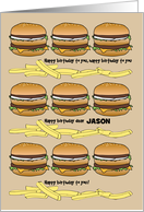 Cheeseburgers And Fries Happy Birthday To You card