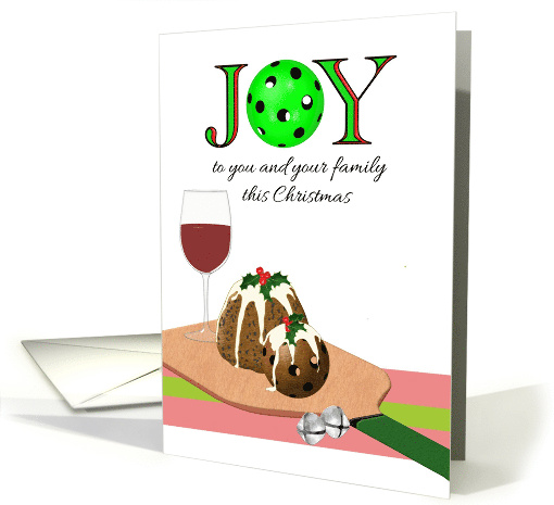 Christmas Pickleball Shaped Pudding On Paddle Tray card (1759208)