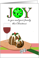 Christmas Pickleball Shaped Pudding On Paddle Tray card