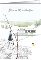 Gezuar Krishtlindjet Merry Christmas In Albanian Snow In Countryside card