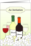 Bridal Shower Invitation Wine Themed Red White Rose Wines Grapes card