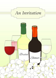 Bridal Shower Invitation Wine Themed Red White Rose Wines Grapes