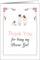 Thank You For Being My Flower Girl Little Girls With Flowers In Hair card