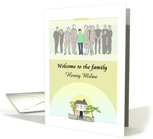 Welcome Adopted Teenage Boy To Family House And Family Members card