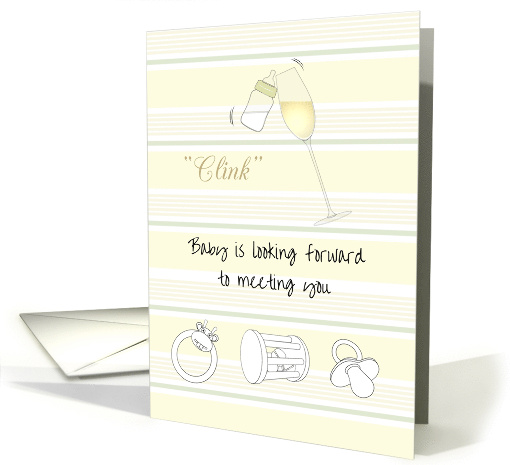 Sip And See Baby Shower Invitation Clinking Formula And Champagne card