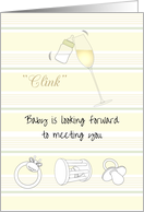 Sip And See Baby Shower Invitation Clinking Formula And Champagne card