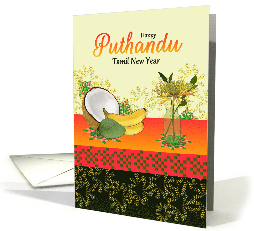 Puthandu Tamil New Year Mukkani Banana Mango Vivid Colors card