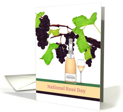 National Rose Day Sparkling Rose Wine Grapes On The Vine card