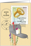 Wedding Congratulations Mail Carrier Present In Mailbox Wedding Stamp card