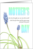 Bereaved On Mother’s Day From Husband Muscari Flowers card