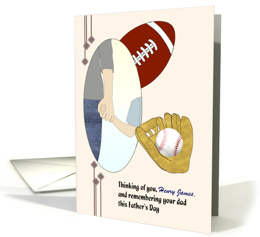 First Father's Day Young Son Without Father Both Holding Hands card