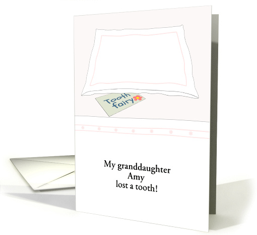Lost a Tooth Young Girl Note To Tooth Fairy Under Pillow card