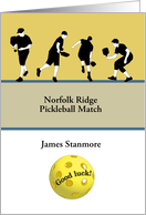 Good Luck Pickleball Match Male Players In Action Custom Game And Name card