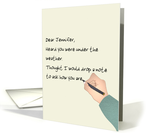Feel Better Soon Writing A Note To Ask How You Are card (1777192)