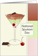 National Spumoni Day Three Layers of Flavored Ice Cream In A Glass card