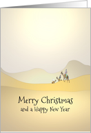 Christmas Camel Riders In The Desert card