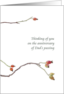 Anniversary Dad’s Passing Sibling To Sibling Support Rosehips On Twig card