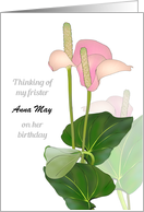 Frister Birthday Pretty Pink Anthurium Blooms card