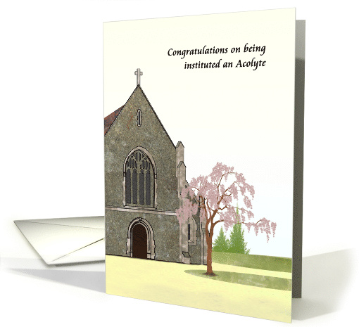 Becoming an Acolyte Church and Grounds Trees and Clear Skies card