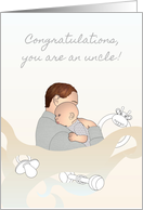 Congratulations Becoming An Uncle Baby Cuddled By Uncle card