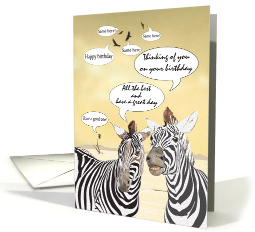 Birthday From All Of Us Zebras and Vultures card (1795616)