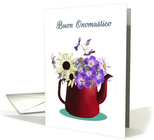 Buon Onomastico Italian Happy Name Day Daisies Geraniums... (1796530)