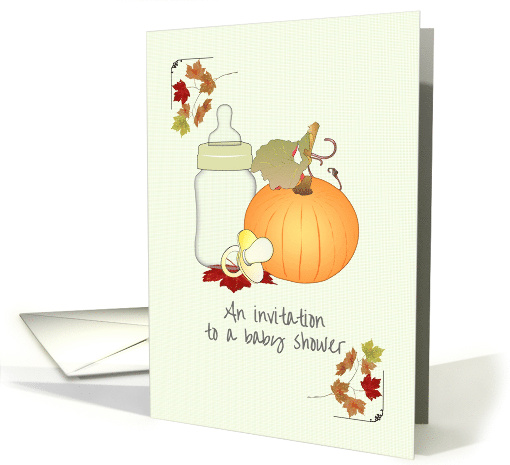 Invitation Fall Baby Shower Little Pumpkin Pacifier... (1800626)