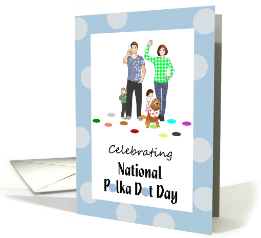 Family Dressed in Polka Dotted Clothes National Polka Dot Day card