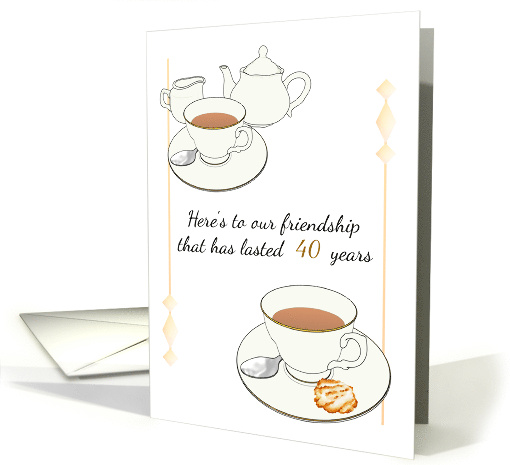 Custom Friendship Anniversary Cups of Tea Milk Jug Teapot card