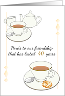 Custom Friendship Anniversary Cups of Tea Milk Jug Teapot card