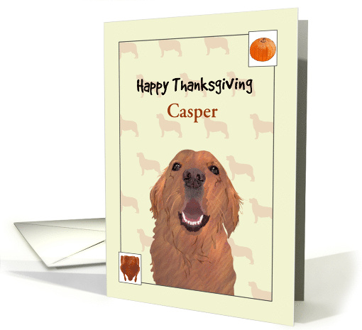 Custom Thanksgiving for Retriever Roast Turkey and Pumpkin card