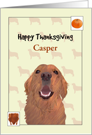 Custom Thanksgiving for Retriever Roast Turkey and Pumpkin card